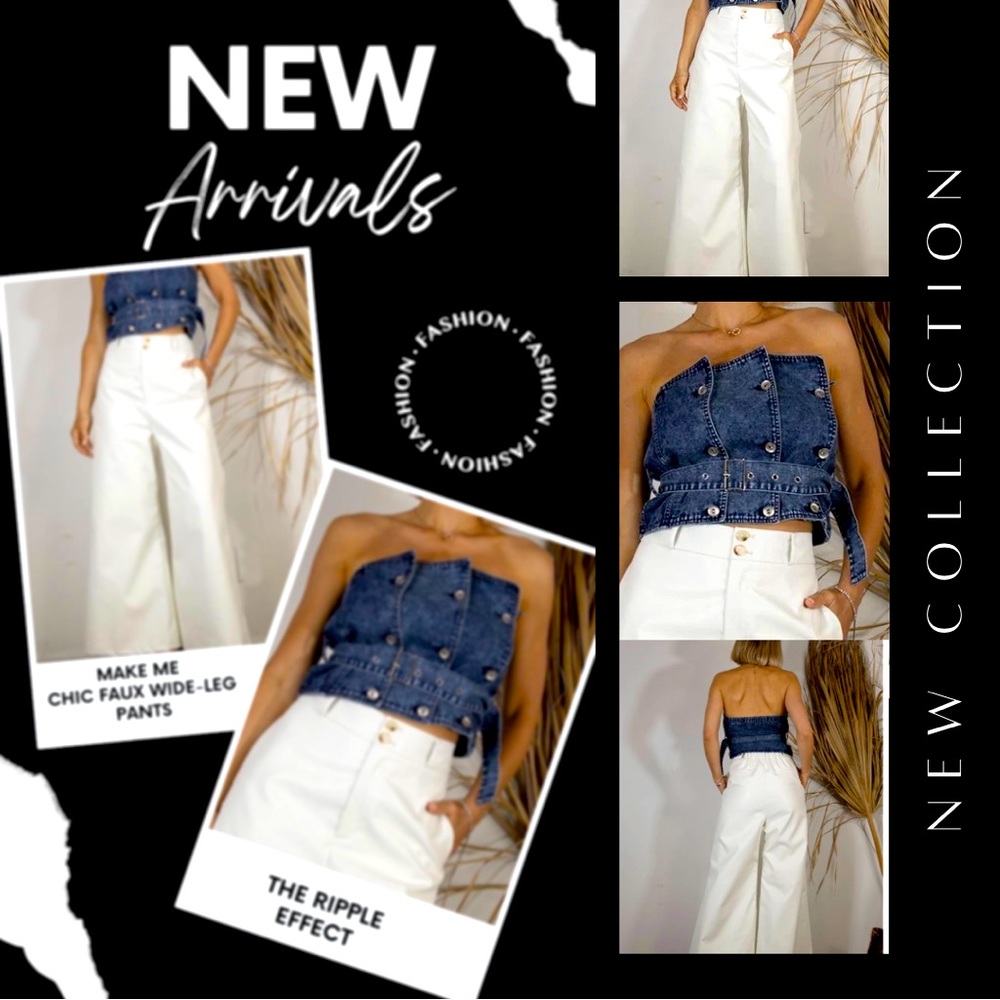 “The Ripple Effect” Denim Crop Top